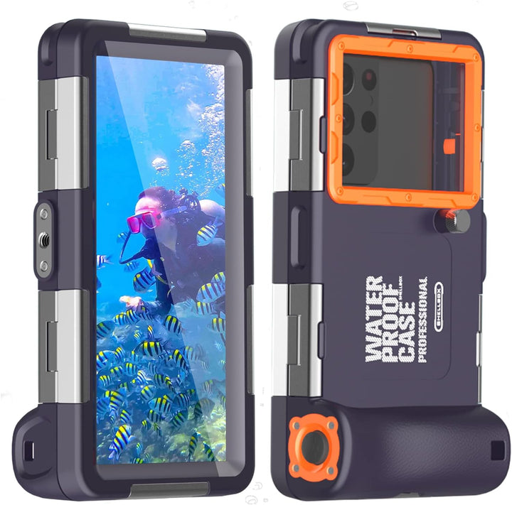 Professionelle 15 m/50 ft Schnorchel-Unterwasser-Handyhülle mit Lanyard, Tauchen, Schwimmen für Tele