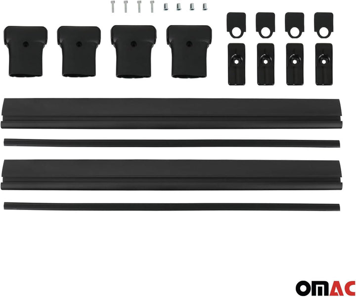 OMAC Dachträger Grundträger Gepäckträger kompatibel mit Nissan Qashqai J10 2006-2014 Alu Schwarz Qas