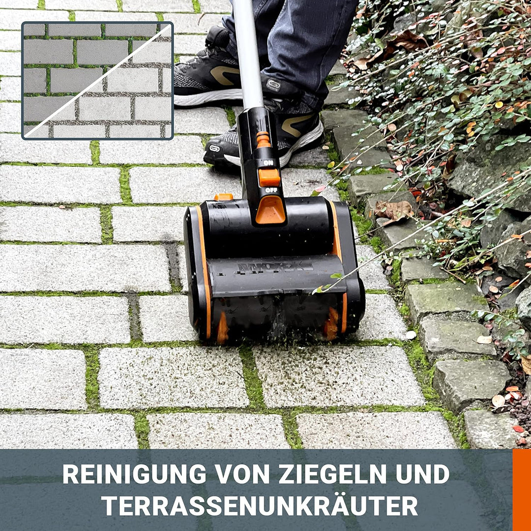 WORX 20V Akku-Bürste WG441E.9 inkl. 2 Bürsten ohne Akku und Ladegerät Schwarz/Orange Ohne Akku +