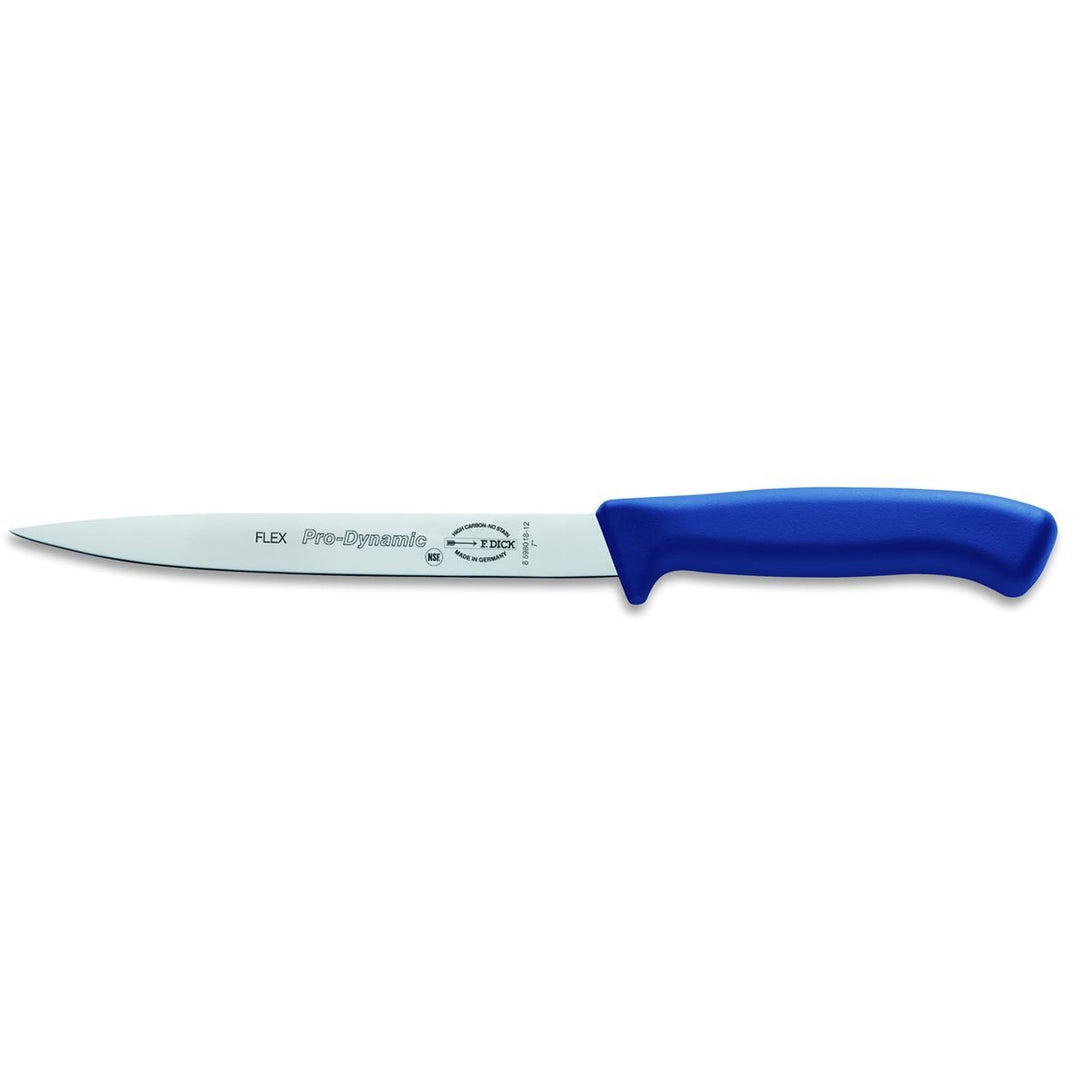 Dick Filetiermesser flexibel 18 cm Klinge Grifffarbe blau