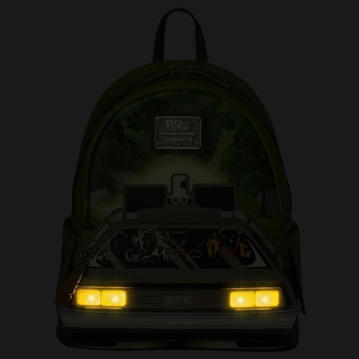 Loungefly Universal Back to the Future Light Up DeLorean Damen Rucksack, Mehrfarbig, Btfbk0007