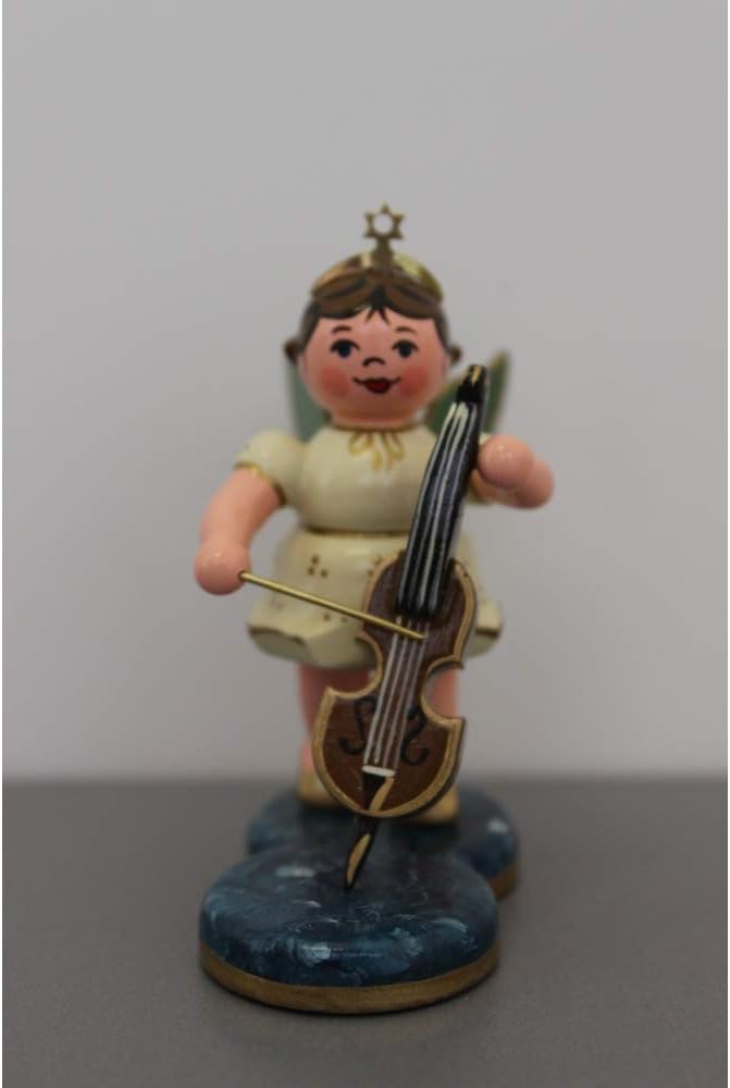 Hubrig Engel mit Cello 6,5cm Erzgebirge