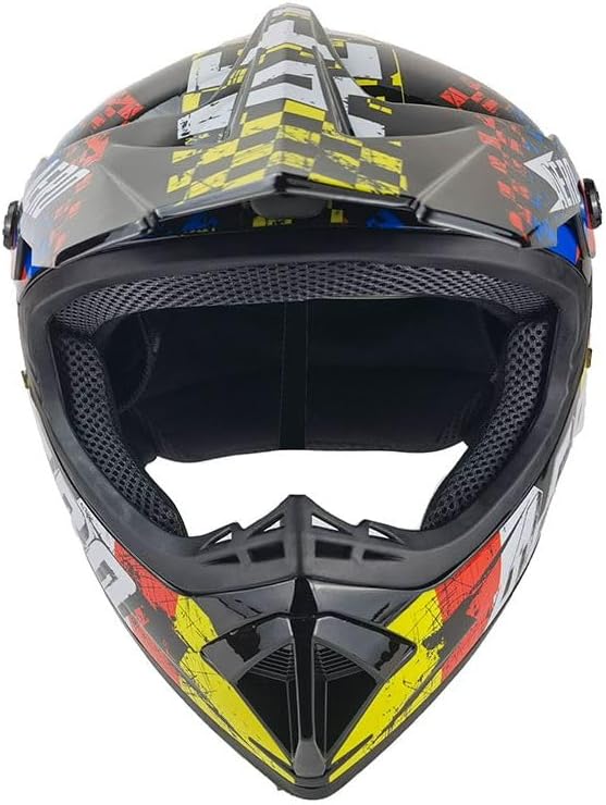 Kinder Crosshelm Skeleton – Motorradhelm für Kinder, ABS-Schale, robuster Kinderhelm für Downhill XS
