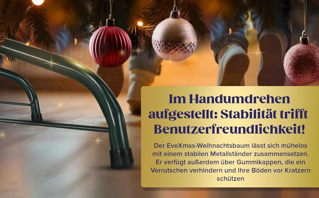 EveXmas- Adele Grün- 185 cm- 100% Spritzguss - Künstlicher Weihnachtsbaum wie EIN echter - Tannenzwe