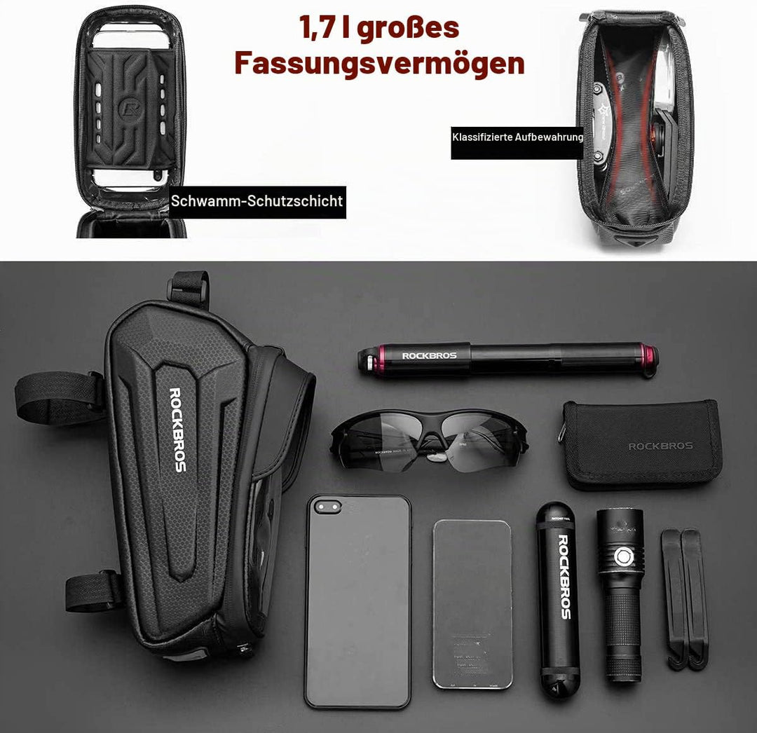 ROCKBROS Fahrrad Rahmentasche Lenkertasche Wasserdicht Handytasche für Smartphone bis zu 6.8 Zoll mi