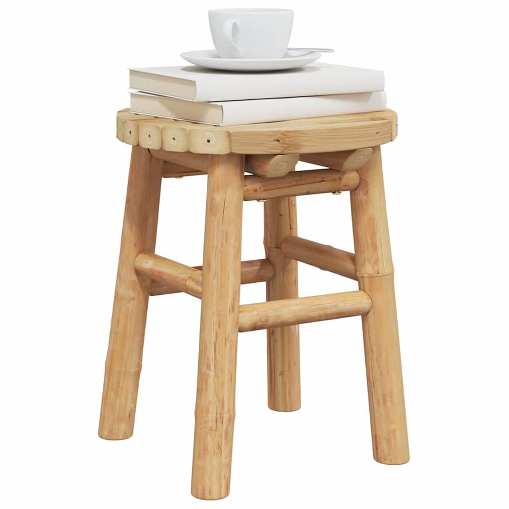 vidaXL Hocker Bambus Natur 30 x 30 x 36 cm Bambus, Wohnzimmer, Rustikaler Bambushocker, Rückenloser