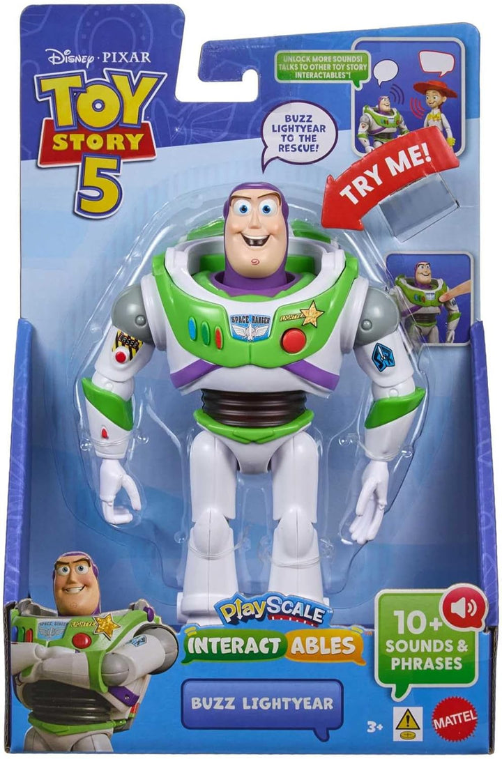 Mattel Disney und Pixar Toy Story 5, sprechende Interactables-Figuren, 18 cm massstabsgetreu, Sprüch