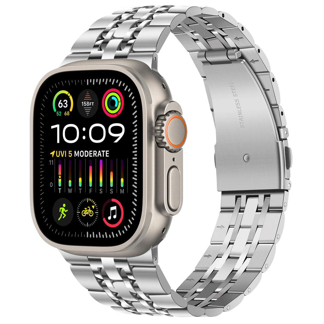 TasikarArmband Kompatibel mit Apple Watch Ultra 3 2 1 Armband 49mm, Massives Edelstah Metall Ersatza