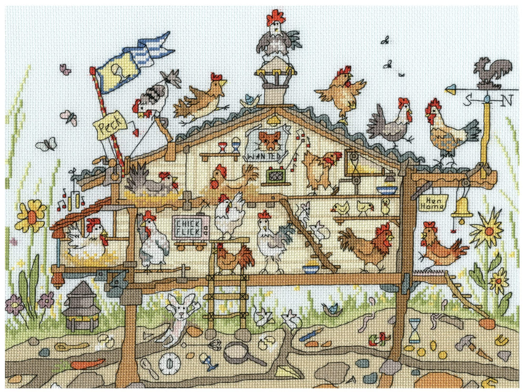 Bothy Threads Kreuzstich Set mit Zählmuster Cut Thru Hen Home