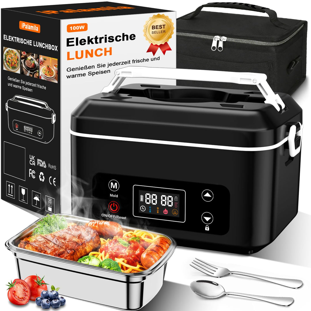 Elektrische lunchbox hermobehälter für Essen mit Akku – 24000 mAh,1,3 L beheizbare lunchbox,3D-Vollf