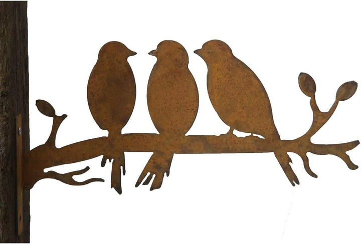 Bornhöft Gartenstecker Baumstecker Metall Rost rostige Gartendeko Edelrost 3er Vögel Vogel rostige D