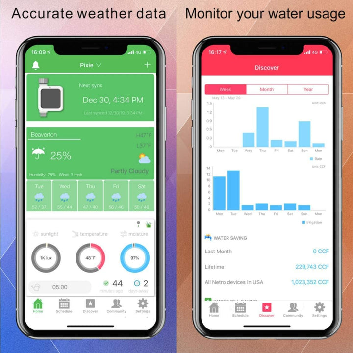 Netro Pixie Smart Schlauch-Wasserhahn-Timer, WLAN-Verbindung, solarbetrieben, wetterbewusst