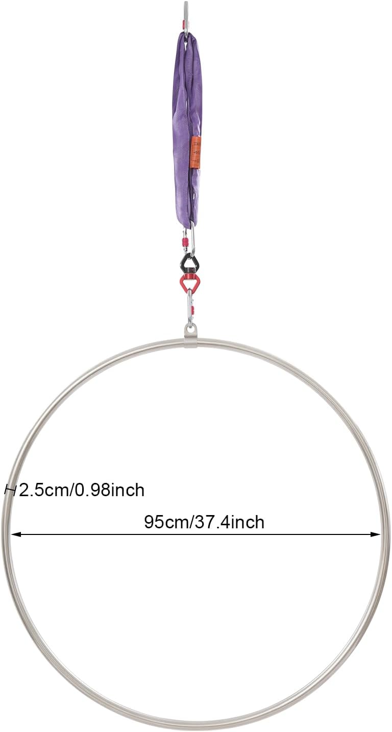Aerial Hoop, 95x95cm Luftreifen-Bausatz, Luftreifen, Aerial Dance Zirkusring für Yoga Akrobatik Gymn