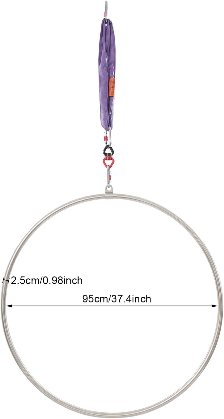 Aerial Hoop, 95x95cm Luftreifen-Bausatz, Luftreifen, Aerial Dance Zirkusring für Yoga Akrobatik Gymn