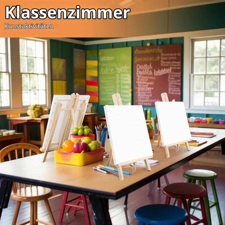 ASelected 4 Stück Staffelei Holz Klein 40cm Tischstaffelei Staffelei Dreifuss Holzstaffelei Klein Ti