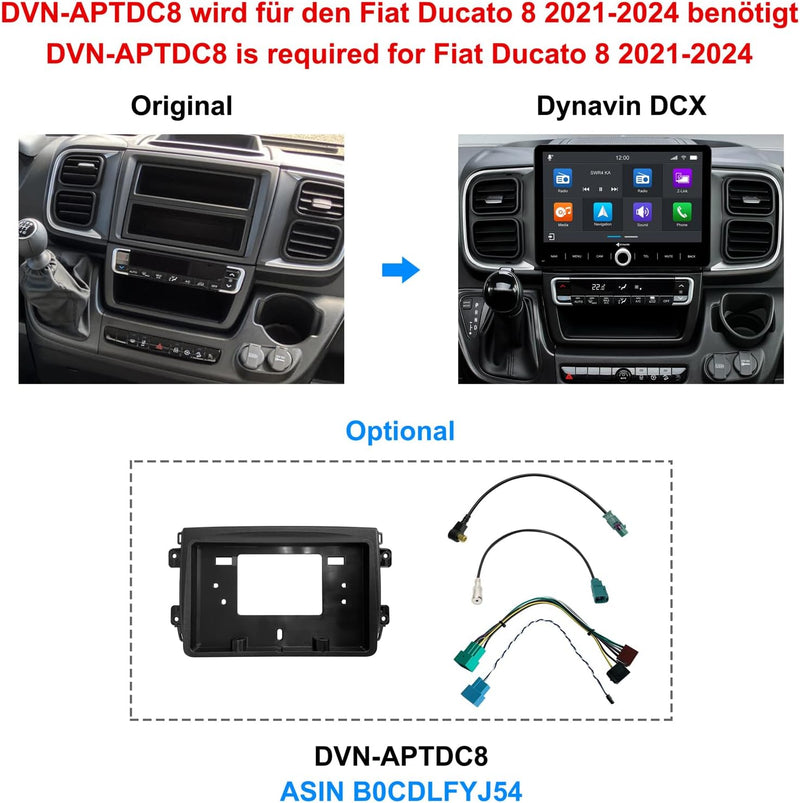 DYNAVIN Android Autoradio Navi für FIAT Ducato Citroën Jumper II Peugeot Boxer II: 10,1 Zoll Radio m