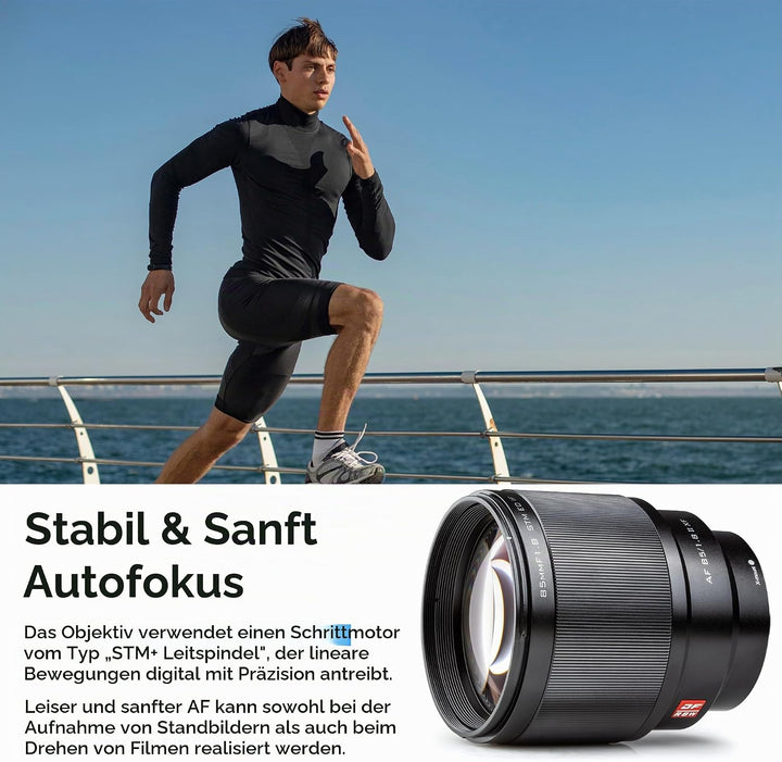 VILTROX AF 85mm F1.8 FE Vollformatobjektiv für Sony E-Mount, 85mm f/1.8 Autofokus-Portrait-Prime-Obj