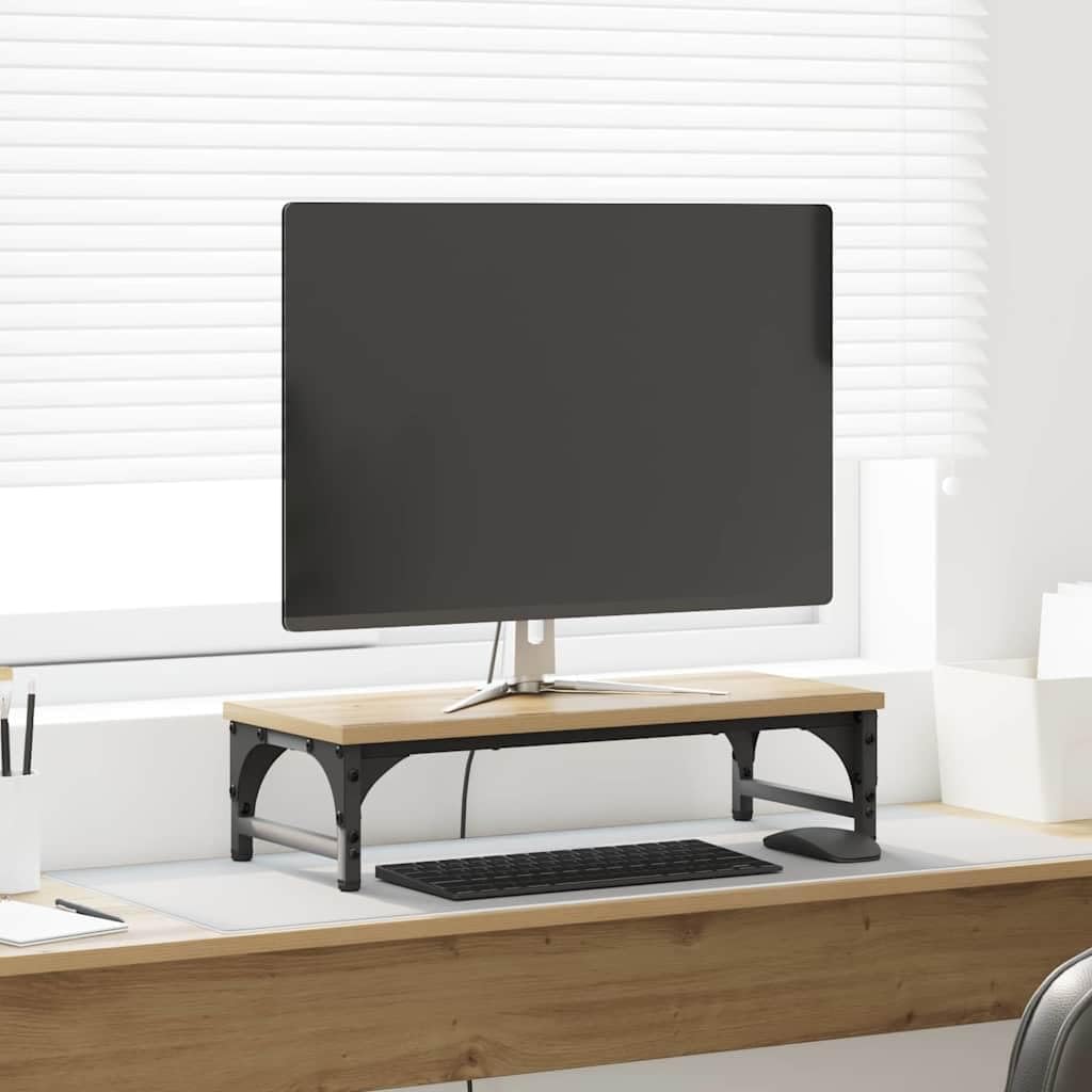 vidaXL Monitor Halterung Artisan-Eiche 55 x 23 x 14 cm Holzwerkstoff, Heimarbeitsplatz, minimalistis