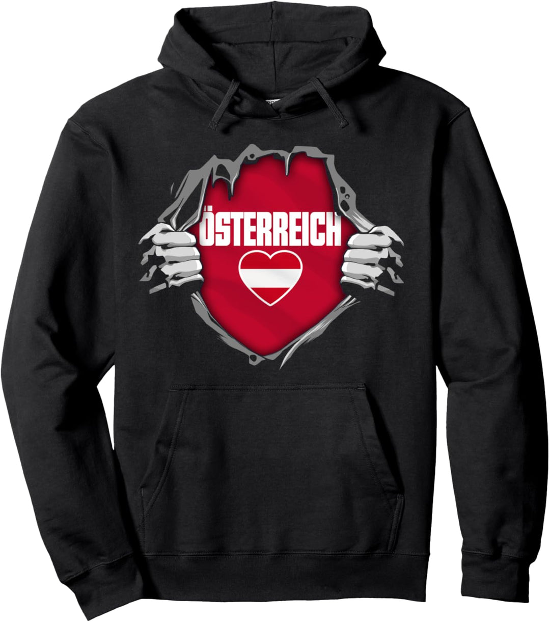 Österreichische Nationalflagge Ich liebe Österreich Pullover Hoodie