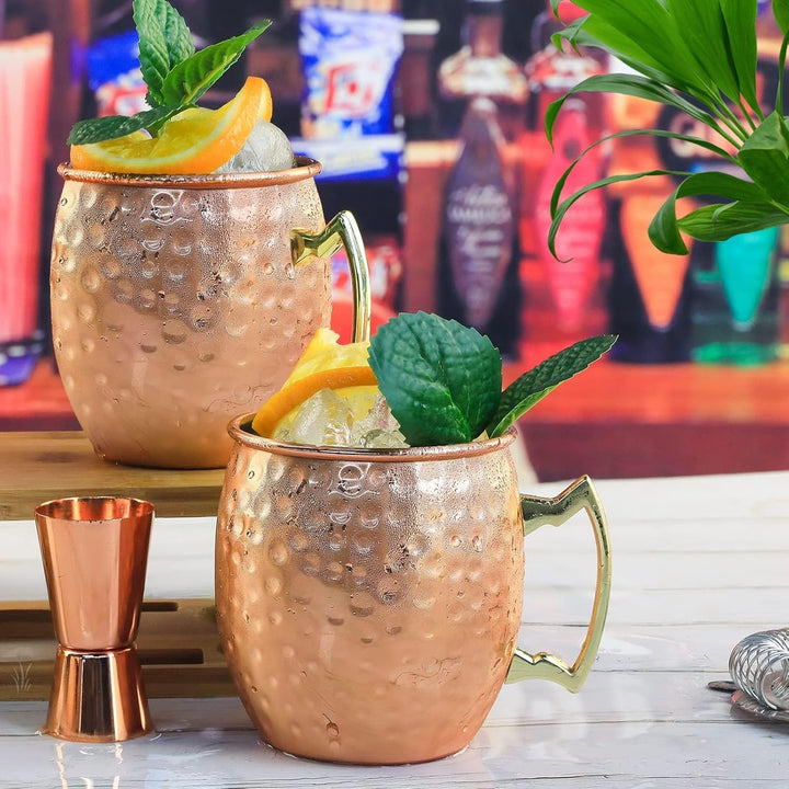 SuproBarware Moscow Mule Kupferbecher, Set mit 2 Moscow Mule-Bechern, Edelstahlbecher, 530 ml, leben
