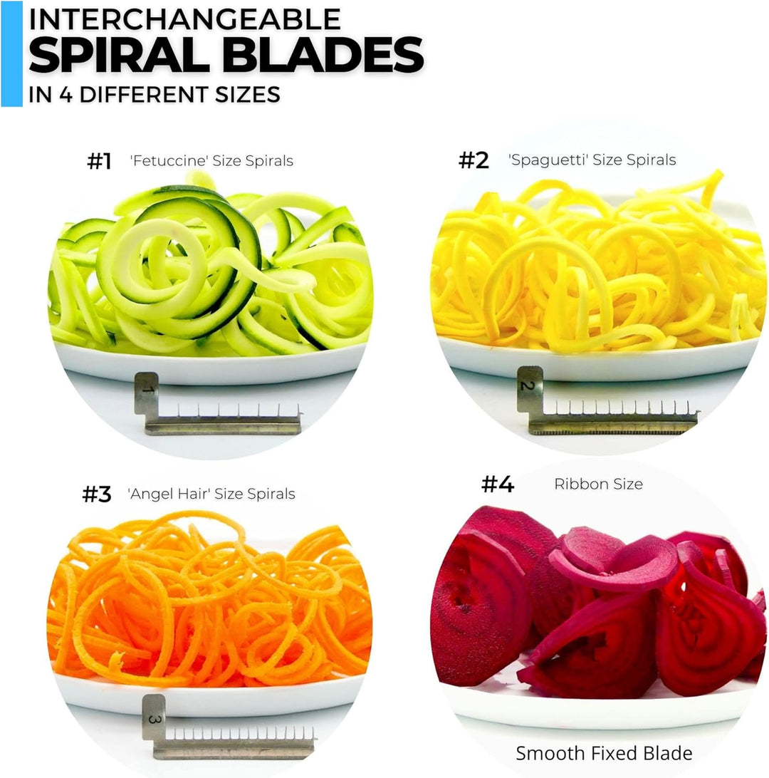ICO 3-Klingen Stahl Spiralschneider Gemüse, Zucchini Spaghetti Schneider oder Zoodles Spiralschneide