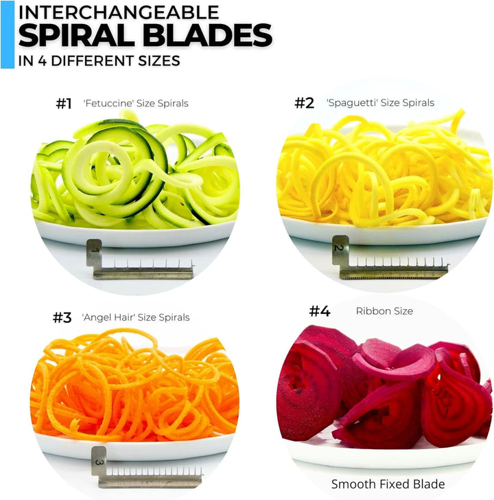 ICO 3-Klingen Stahl Spiralschneider Gemüse, Zucchini Spaghetti Schneider oder Zoodles Spiralschneide