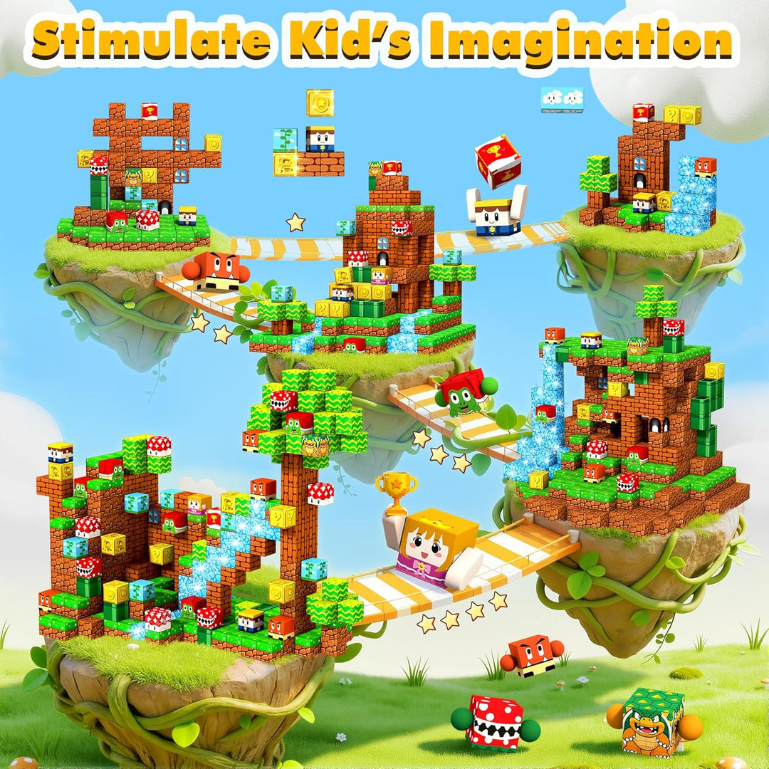 Magnetische Bausteine - 150 Teile Magnetbausteine Kinder - Magnetische Spielzeug Magnetspielzeug Mag