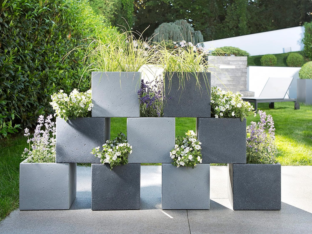 Scheurich C-Cube Pflanzgefäss Stony Black 40 cm, Höhe 33