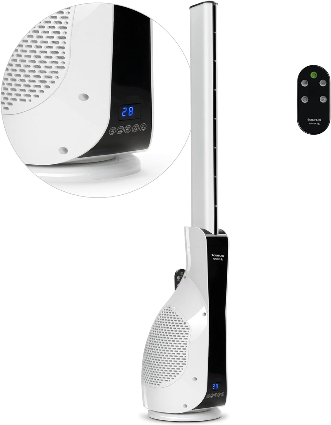 Taurus Babel Invisible Turmventilator, 101 cm, 12 Geschwindigkeiten, 3 Modi, 100 % Gleichstrom-Motor