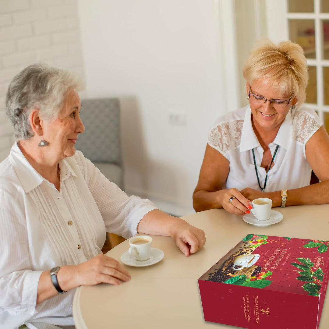 Kaffee-Adventskalender 2025-24 Premium Gourmet-Kaffee Gemahlene Bohnen Verschiedenen Geschmacksricht