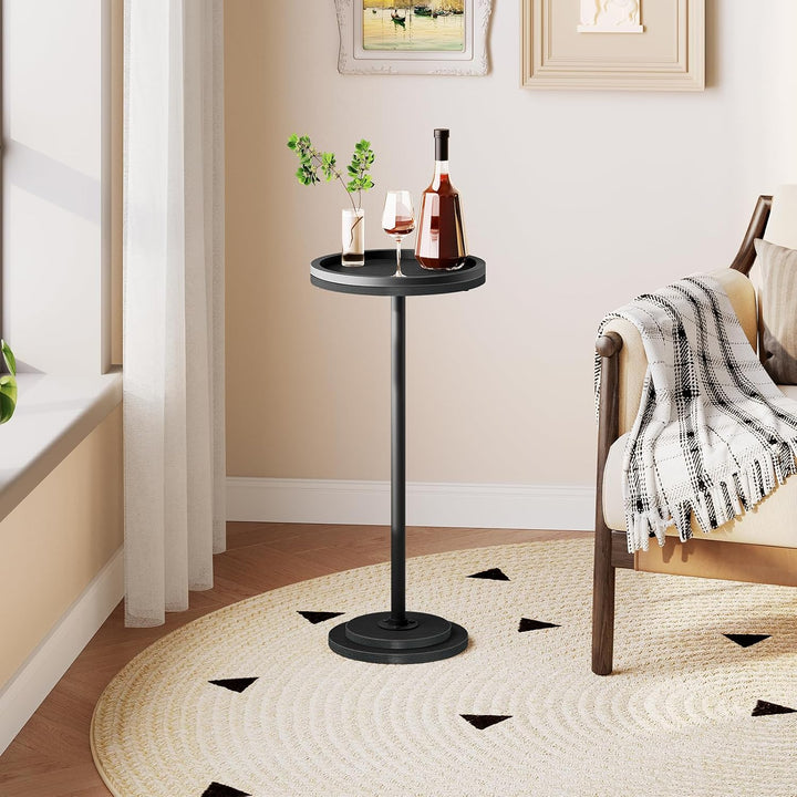HOOBRO Runder Beistelltisch, Cocktailtisch, Bistrotisch für kleine Räume, Wohnzimmer, Schlafzimmer,