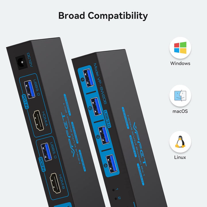 8K@60Hz KVM Switch HDMI 2 PC 1 Monitore USB 3.0 KVM-Switches 4K@120Hz für 2 Computer teilen sich 1 S