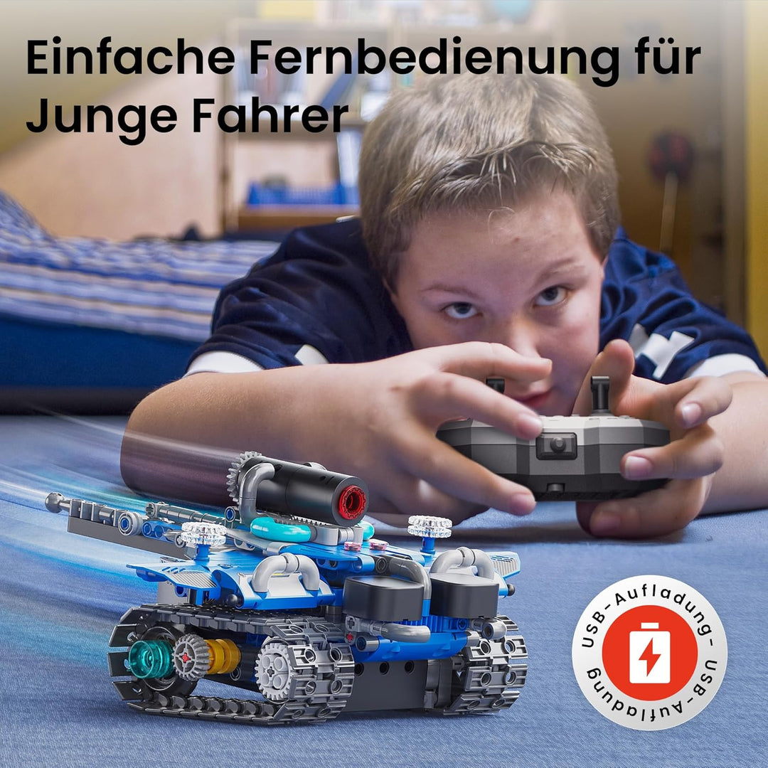 Sillbird Technik Roboter Kinder Bauspielzeug, 5-in-1 RC Technic Programmierbares Roboticset, Wall Ro