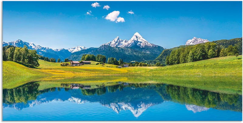 ARTland Spritzschutz Küche aus Alu für Herd Spüle 110x55 cm (BxH) Küchenrückwand mit Motiv Natur Lan