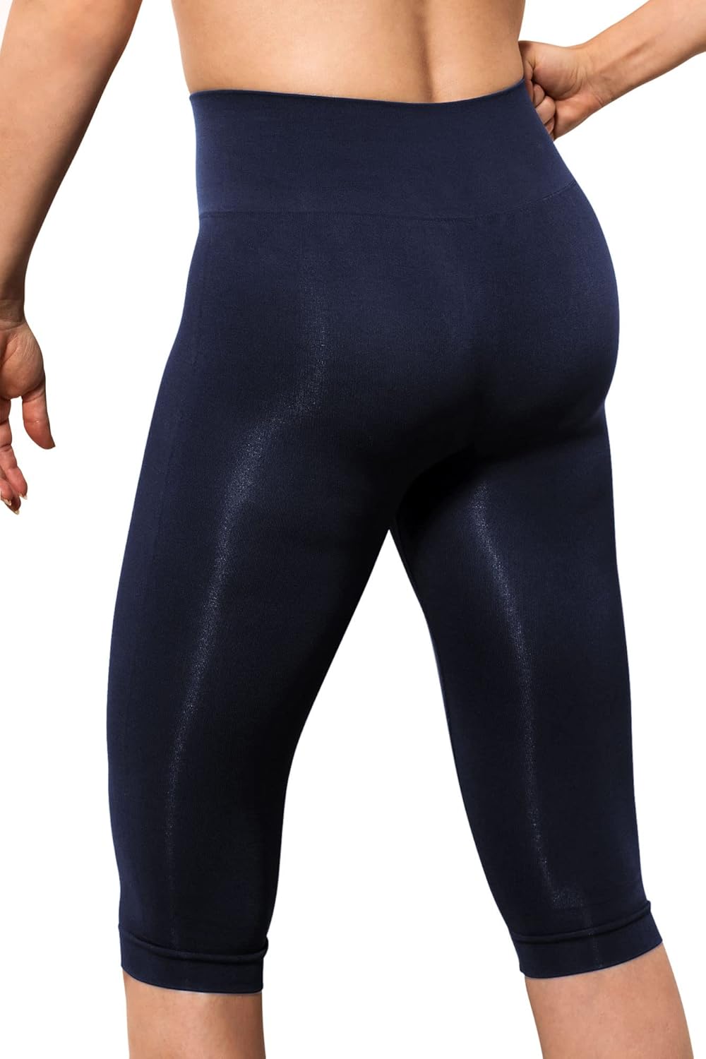FarmaCell Bodyshaper 604Y - INNGERGY FIR Effekt Anti-Cellulitis Schlankheits Capri Shorts XXL Blau,