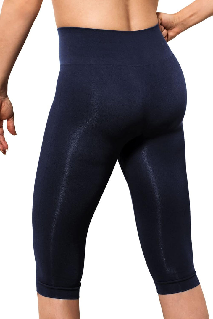 FarmaCell Bodyshaper 604Y - INNGERGY FIR Effekt Anti-Cellulitis Schlankheits Capri Shorts XXL Blau,