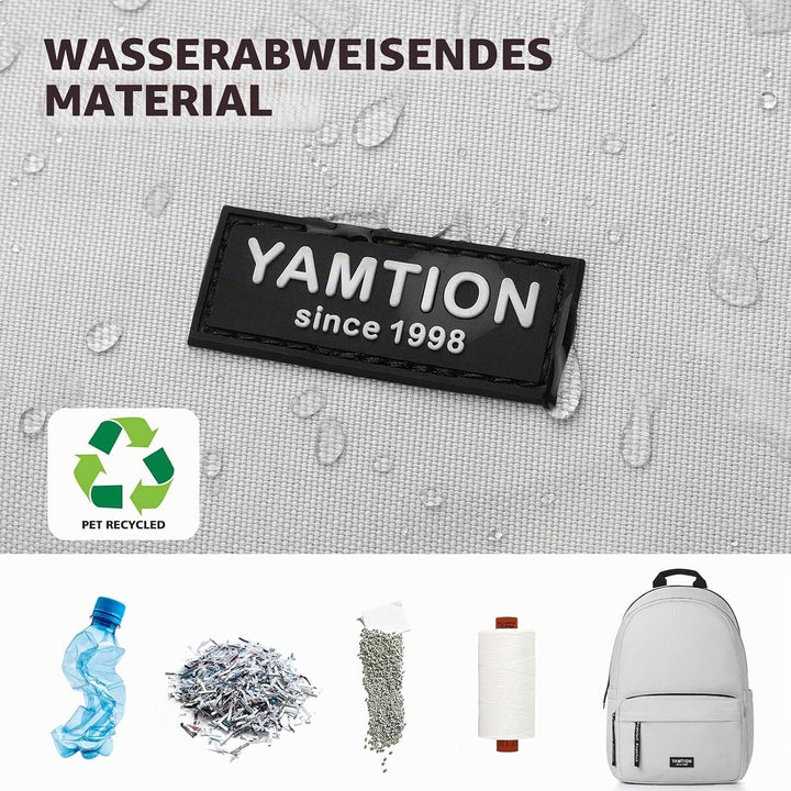 YAMTION Rucksack Schule Teenager Jungen &amp; Mädchen für 15.6 Zoll Laptop,Schulranzen Damen Herren Stad