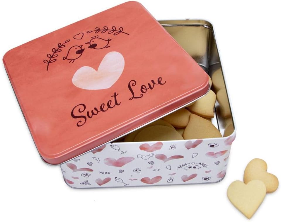 Städter 710153 Sweet Love Gebäckdose, Weissblech, 21 x 21 cm