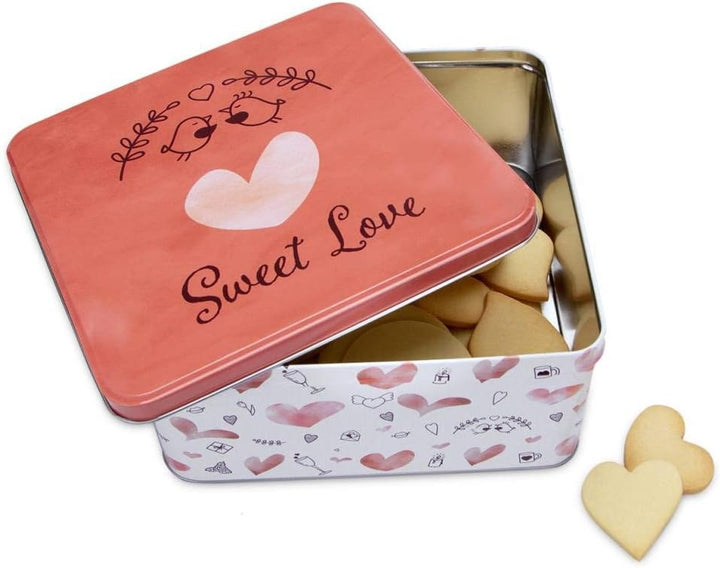 Städter 710153 Sweet Love Gebäckdose, Weissblech, 21 x 21 cm