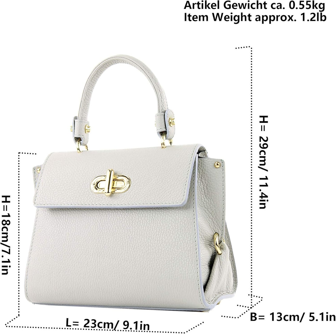 modamoda de - T182 - ital. Damen Henkeltasche Klein Leder Telegrau, Telegrau