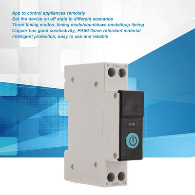 Din Rail Circuit Breaker, Smart WIFI Switch Handy-Fernbedienung, 3 Timing-Modi Kabellose Funktion fü