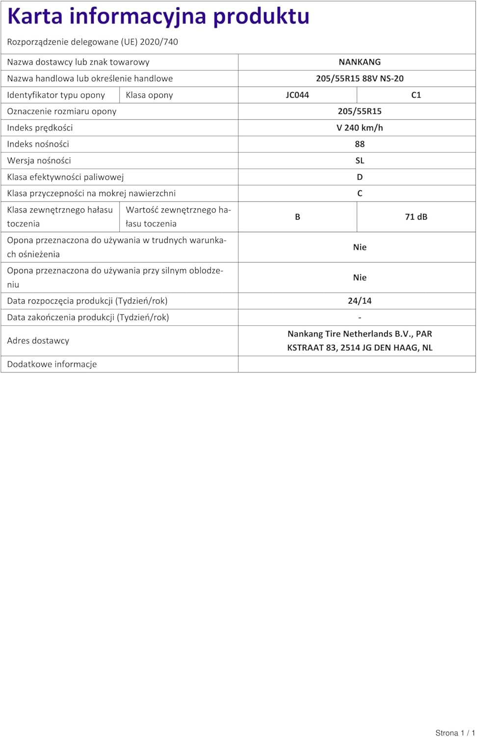 Nankang NS 20 - 205/55R15 88V - Sommerreifen