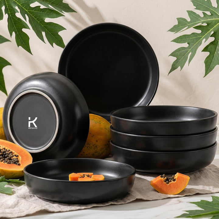 Konsimo. Elegant Suppenteller Set 6er - Schale aus Keramik - Pastateller und Tiefteller für 6 Person