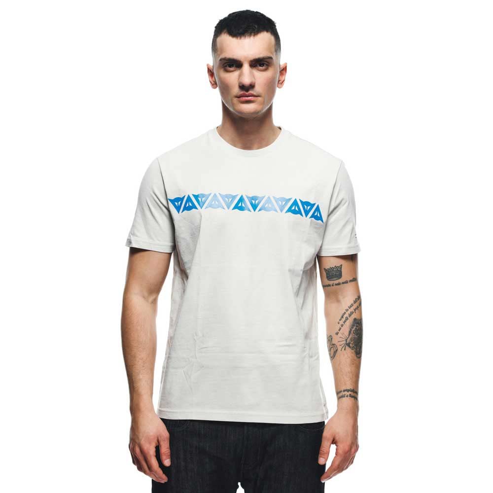 Dainese Herren T-Shirt Stripes T-Shirt Kurzarm 100% Baumwolle 3XL Hellgrau/Directoire-blue, 3XL Hell