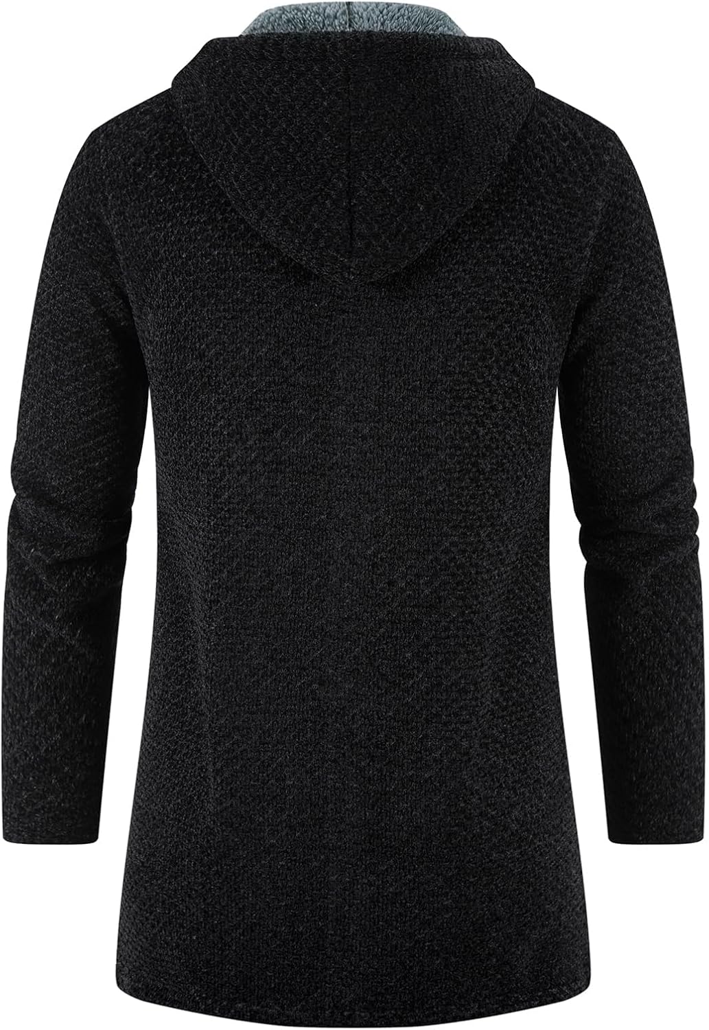 KUDORO Strickjacke Herren Cardigan Lang Trachtenjacke Kapuze mit Kapuze Gestrickt Pullover Hoodie Wi