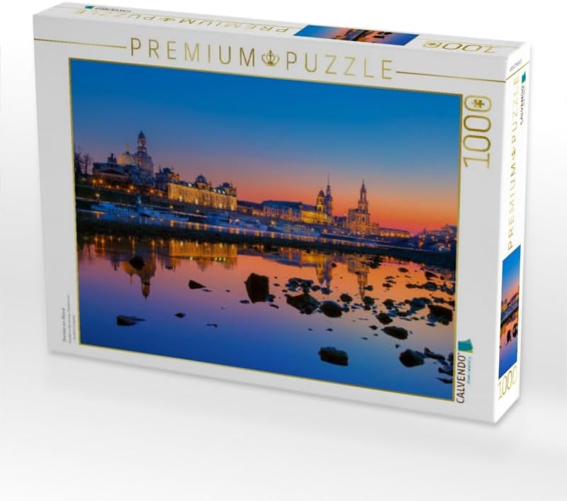CALVENDO Puzzle Dresden am Abend 1000 Teile Lege-Grösse 64 x 48 cm Foto-Puzzle Bild von Stefan Becke