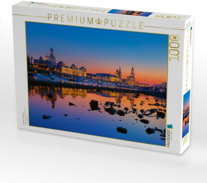 CALVENDO Puzzle Dresden am Abend 1000 Teile Lege-Grösse 64 x 48 cm Foto-Puzzle Bild von Stefan Becke