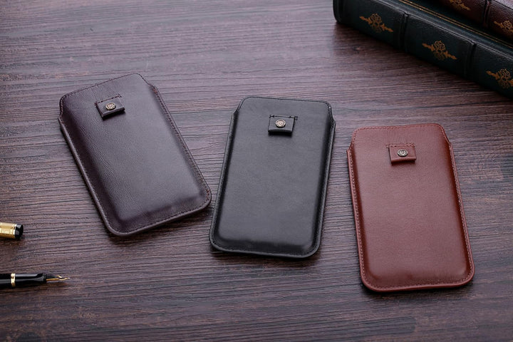 Cronus & Rhea® | Luxus Smartphone Tasche mit Zugband aus exklusivem Leder (Athena) | Hülle - Etui -