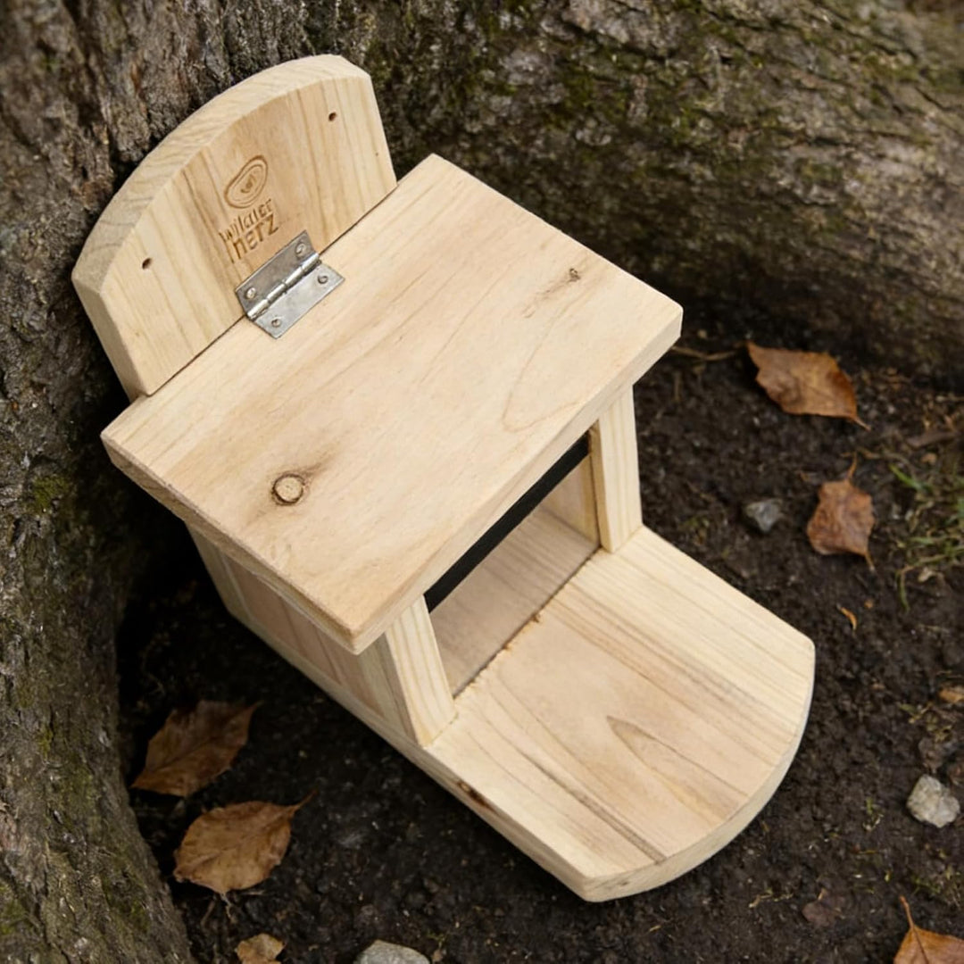 Eichhörnchen-Futterstation – nagensicheres Dach-Futterhaus aus Holz, nagensicheres Dach, Eichhörnche
