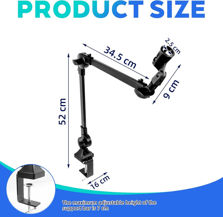 Mikrofon Arm Tisch Mikrofonarm, Verstellbar Microphone Ständer Universel Mic Arm mit Tischklemme und